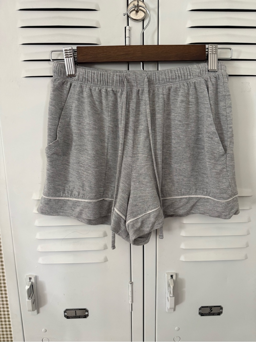 Auden Gray Knit Lounge Shorts with Pockets